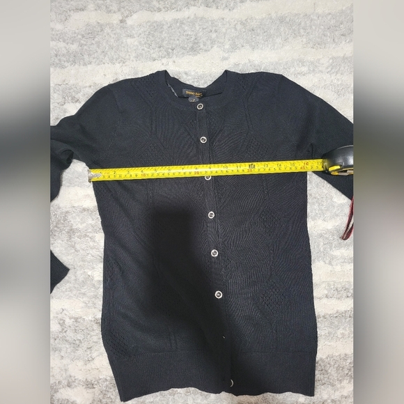 Black Button-Up Women's Sweater - Picture 10 of 13